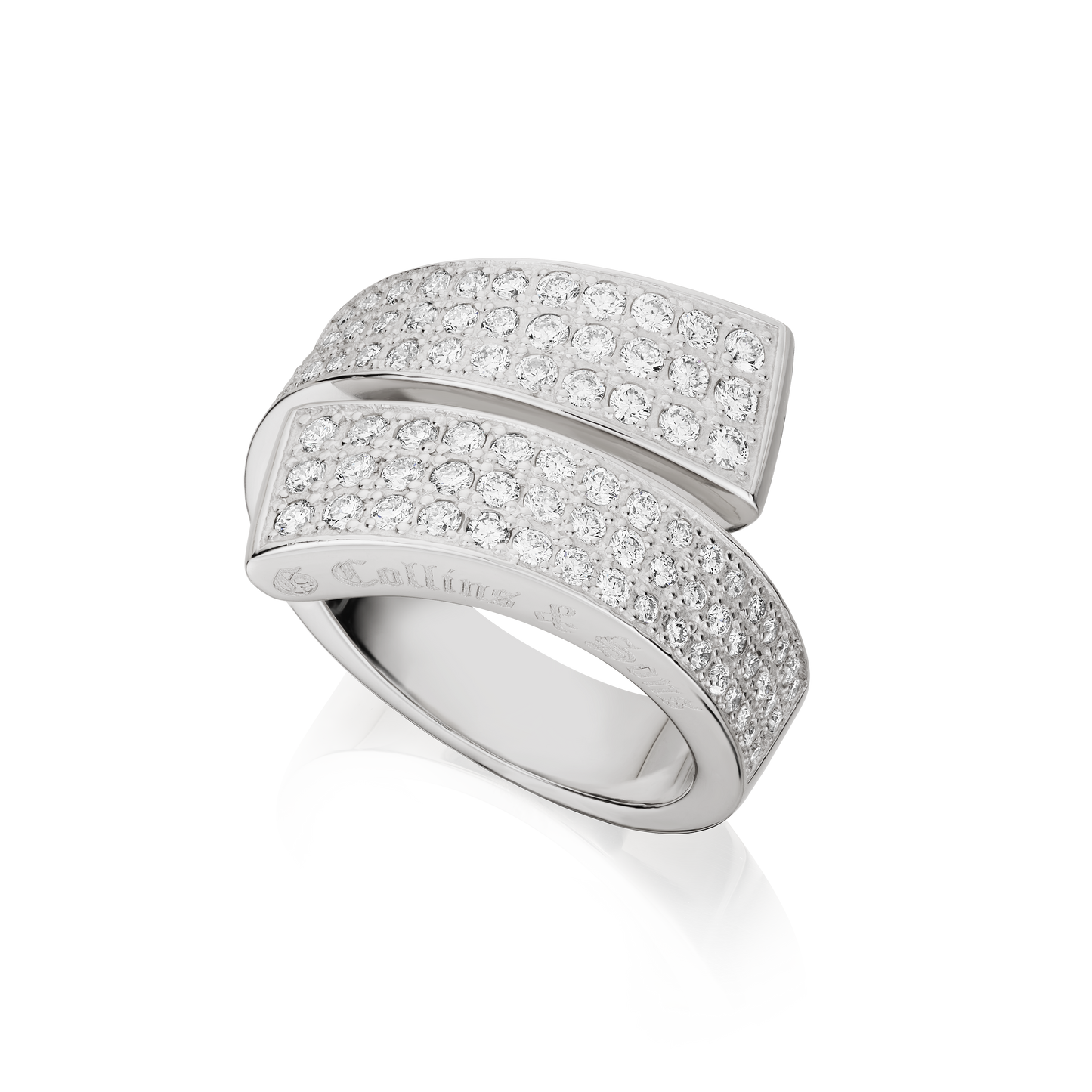 Infinity Collection Diamond Set Cross Over Ring