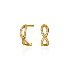 Skyline Collection Diamond Set 18ct Yellow Gold Crossover Earrings