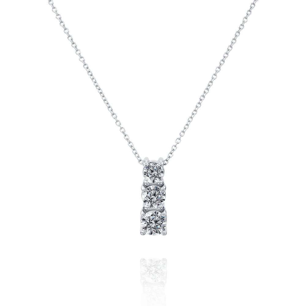 Graduated Three Stone Diamond Pendant