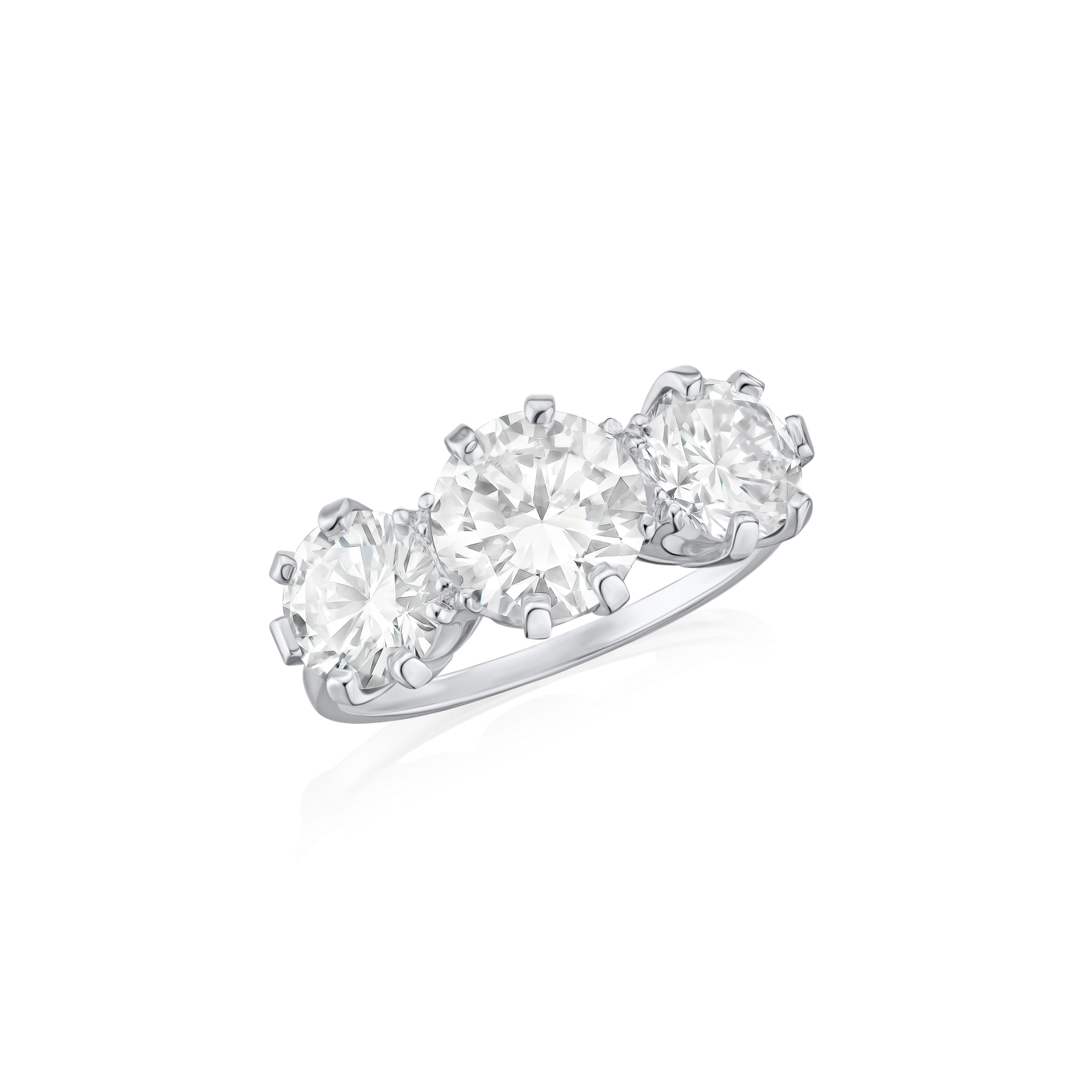 1.93cts Platinum Diamond Three Stone Ring
