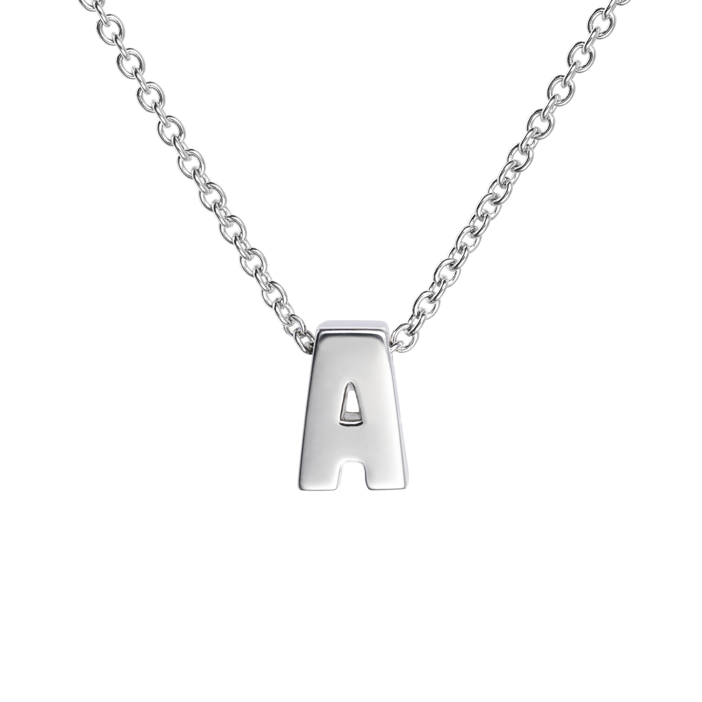 18ct White Gold Initial Pendant