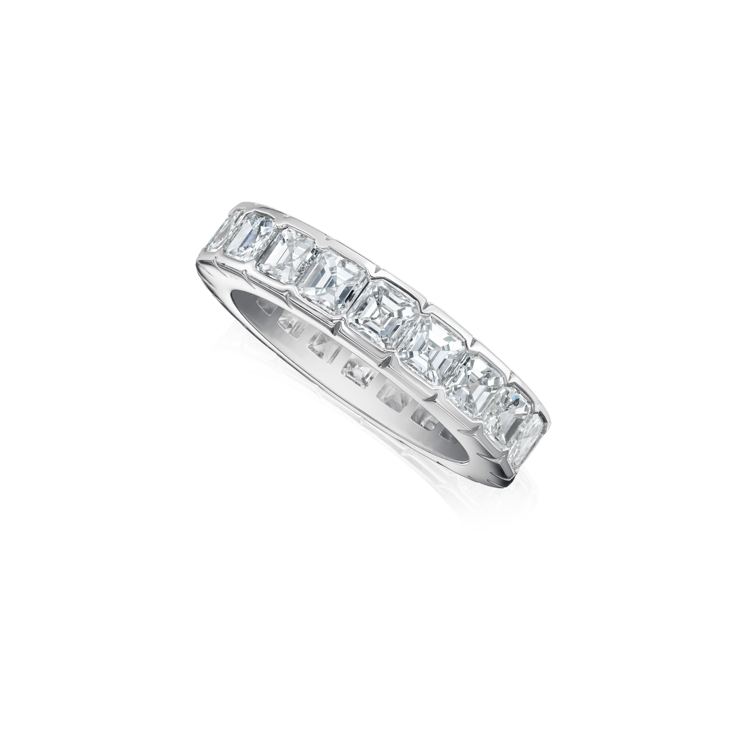 5.10cts Square Emerald Cut Diamond Full Eternity Ring