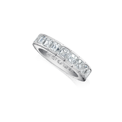 5.10cts Square Emerald Cut Diamond Full Eternity Ring