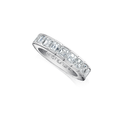 5.10cts Square Emerald Cut Diamond Full Eternity Ring