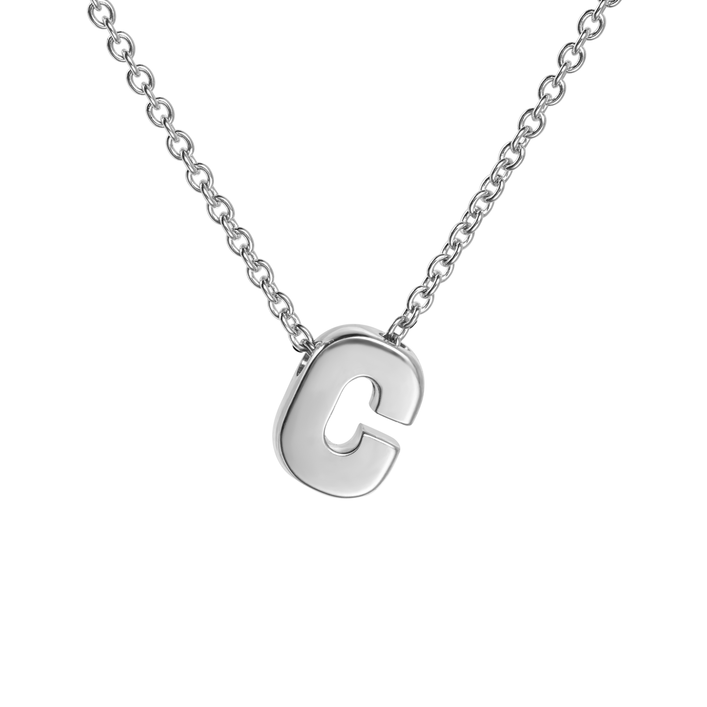 18ct White Gold Initial Pendant