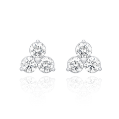 Trefoil 6.06cts Platinum Diamond Earrings