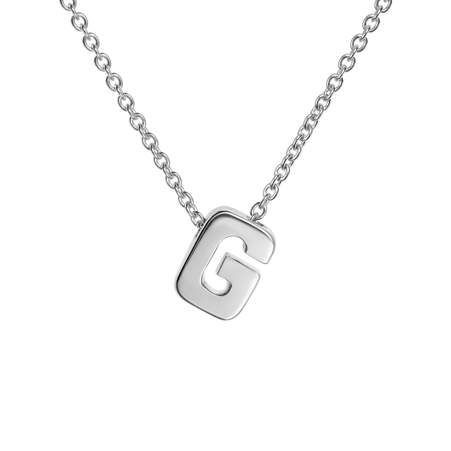18ct White Gold Initial Pendant