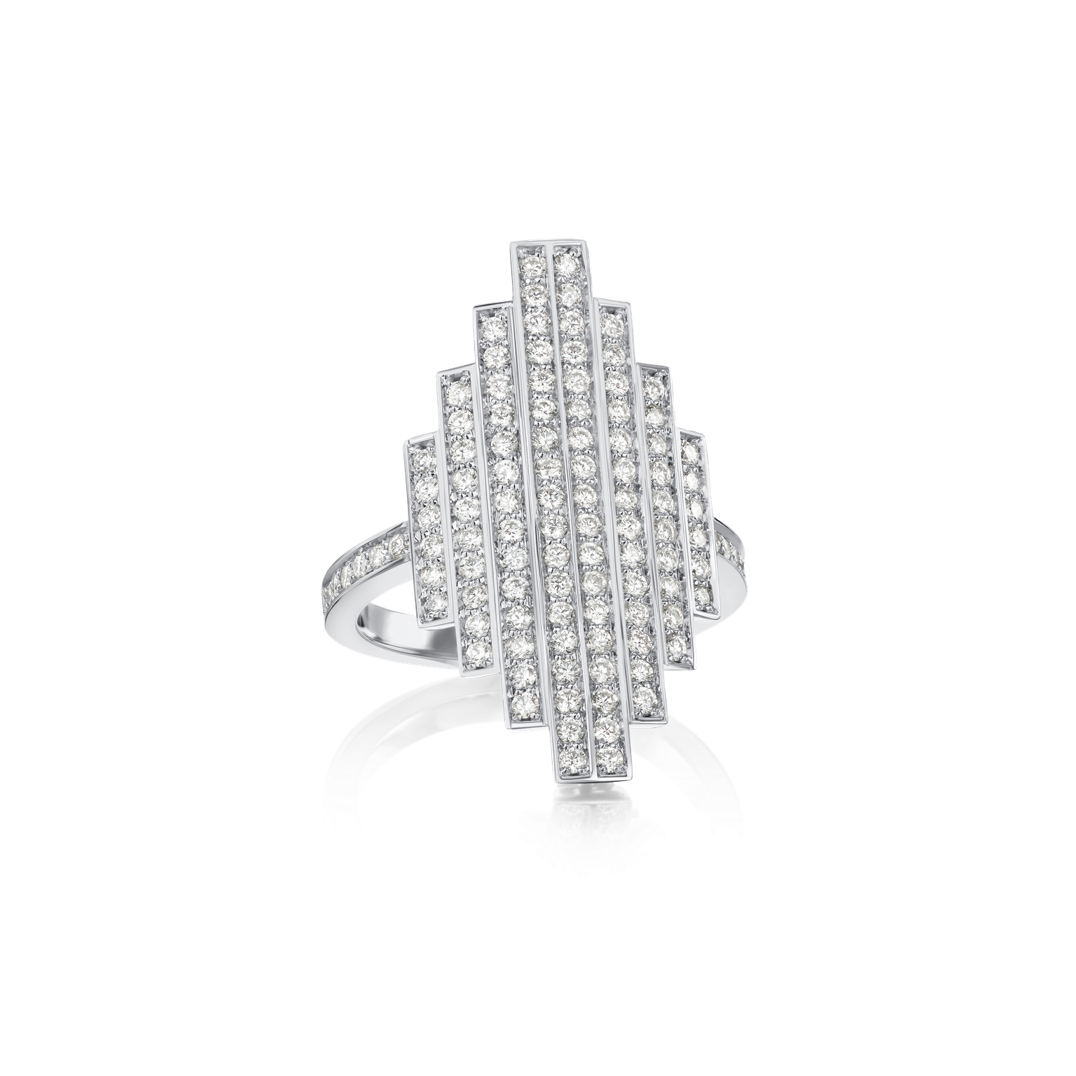 Skyline Collection Diamond Set Platinum Cocktail Ring