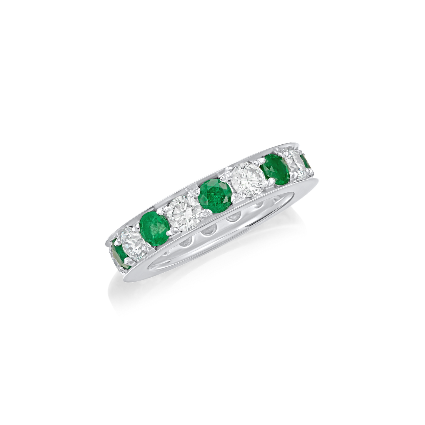 Skyline Collection Emerald and Diamond Ring 4mm