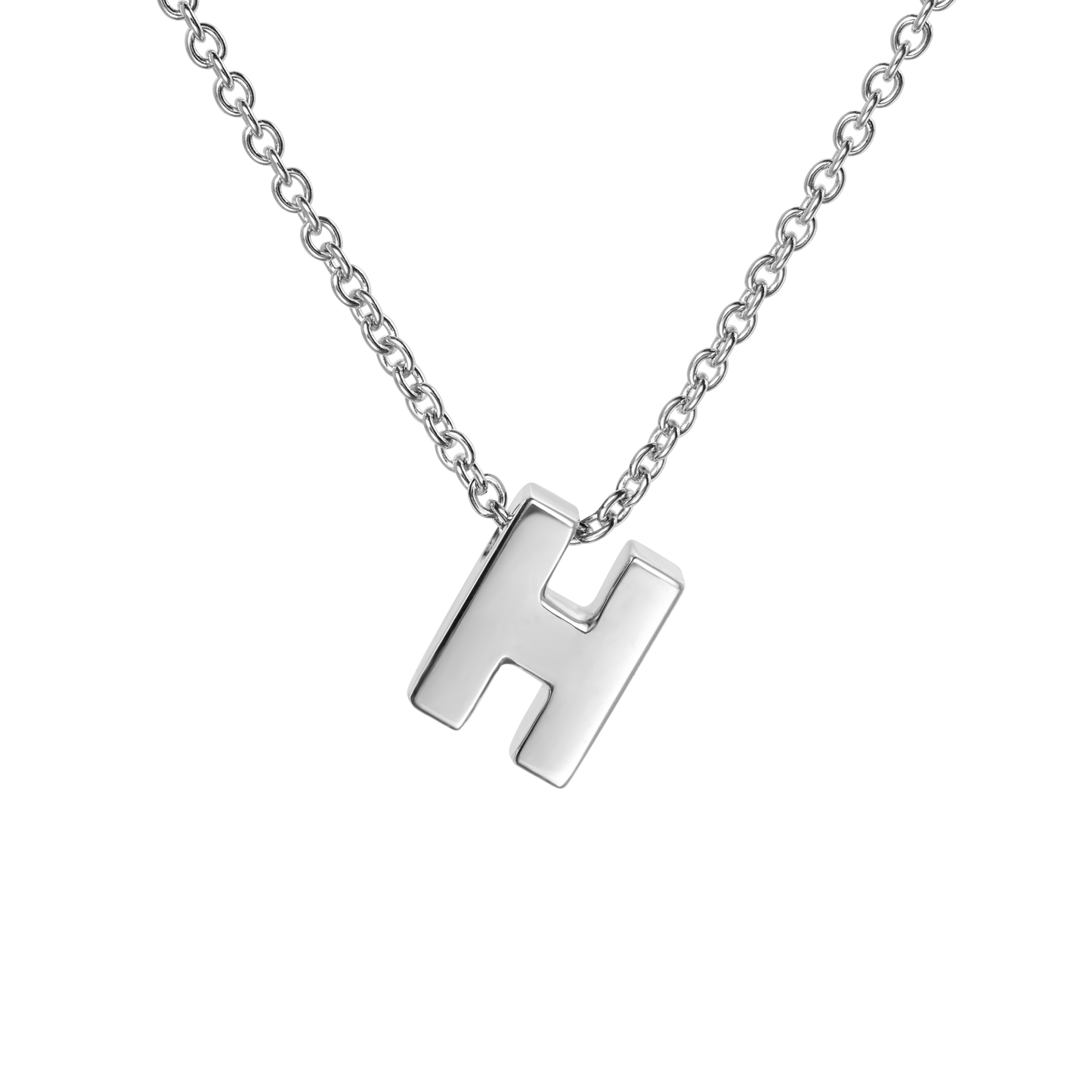 18ct White Gold Initial Pendant