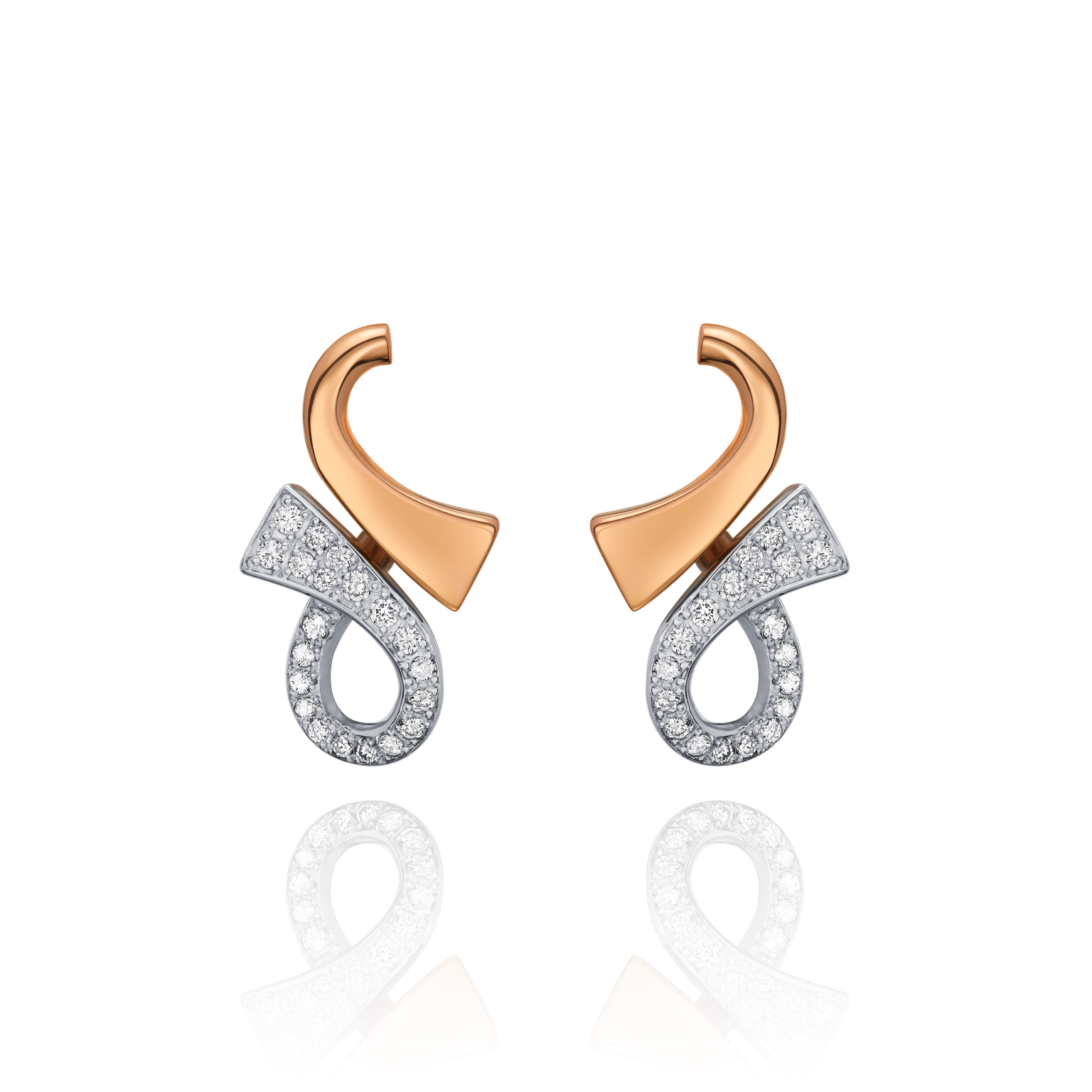 18ct Rose Gold and Diamond Set Infinity Earrings