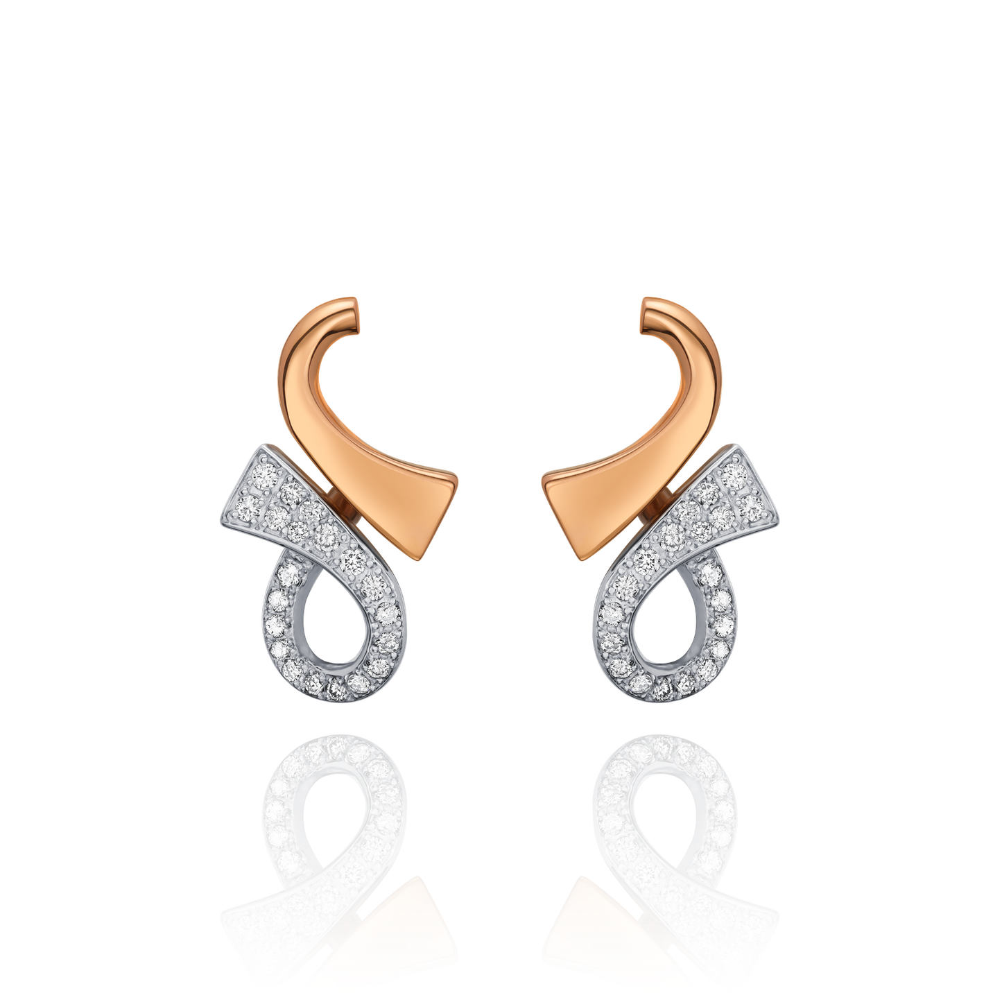 18ct Rose Gold and Diamond Set Infinity Earrings