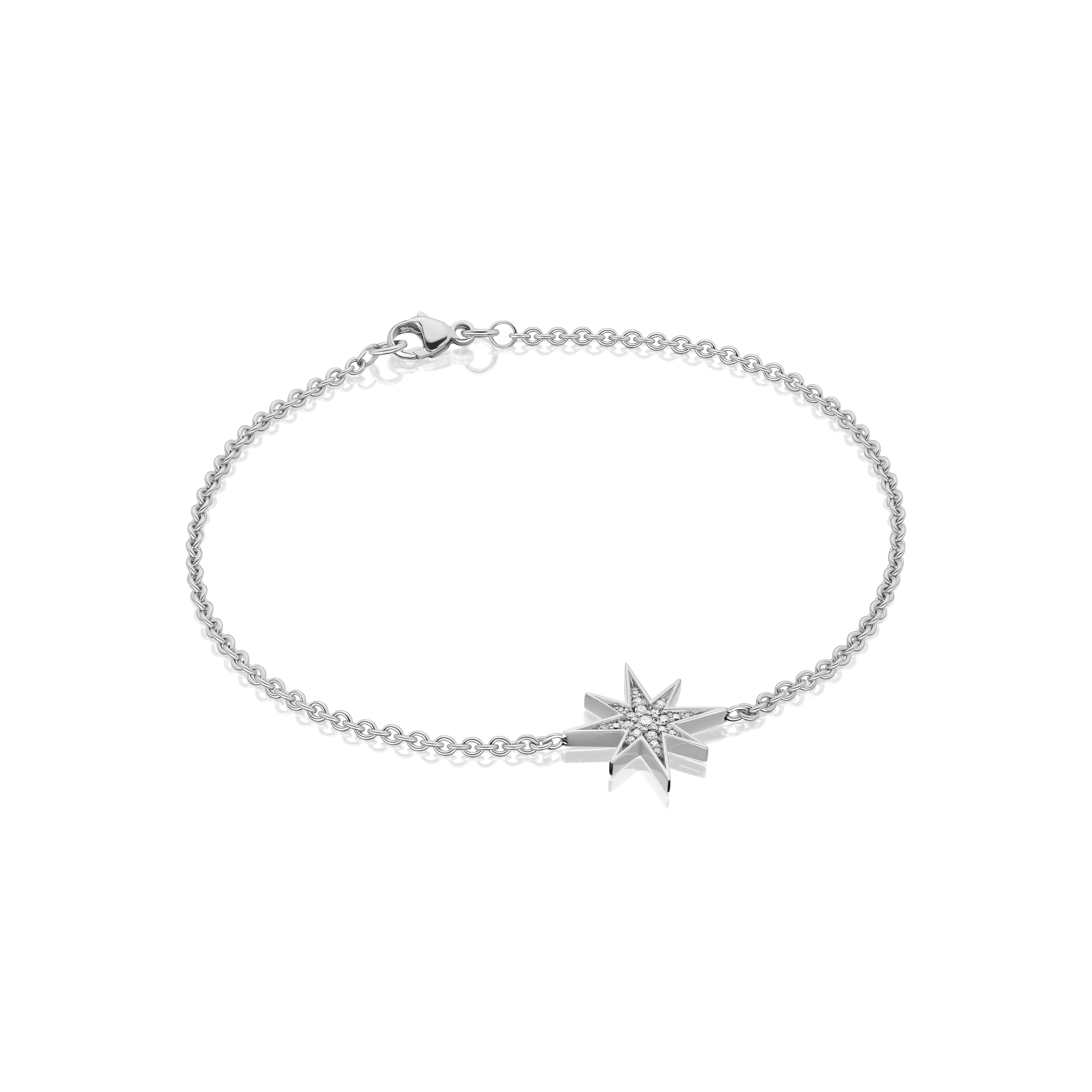 Sienna Collection 18ct White Gold Diamond Set Medium Star Bracelet