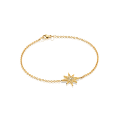 Sienna Collection 18ct Yellow Gold Diamond Set Medium Star Bracelet