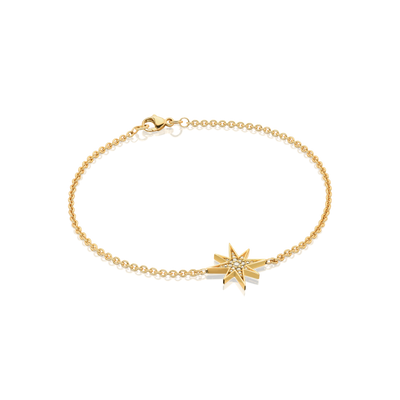 Sienna Collection 18ct Yellow Gold Diamond Set Medium Star Bracelet