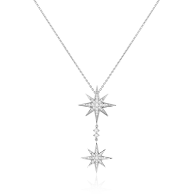 Sienna Collection 18ct White Gold Diamond Drop Pendant