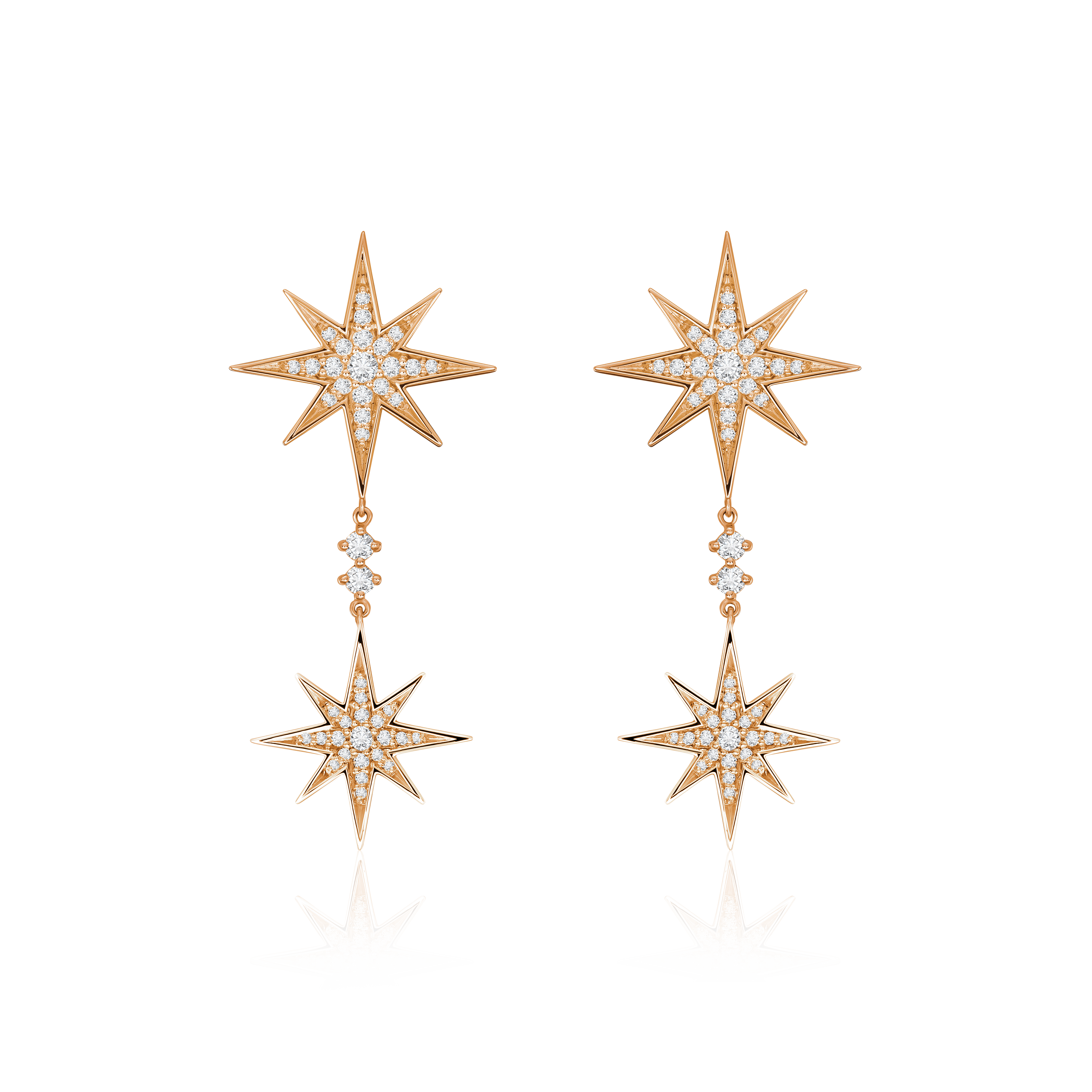 Sienna Collection 18ct Rose Gold Diamond Drop Earrings