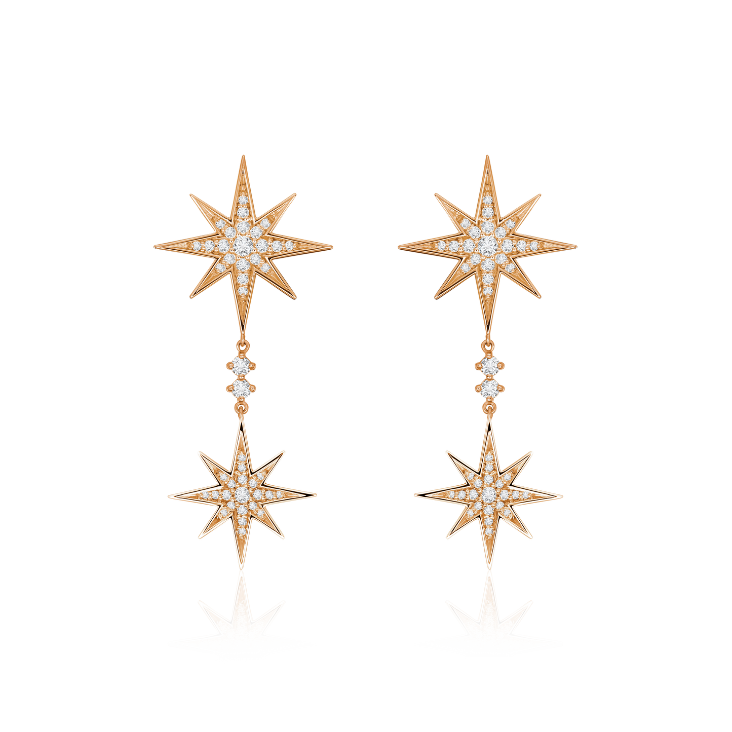 Sienna 18ct Rose Gold Diamond Drop Earrings