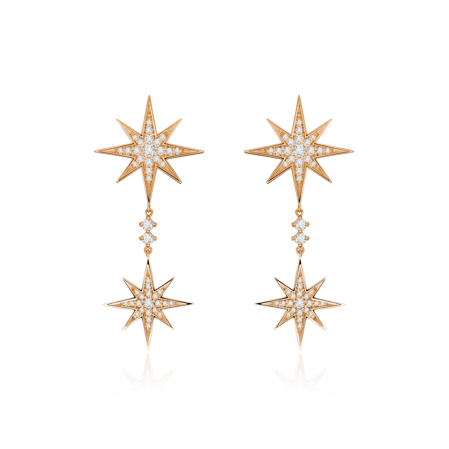 Sienna Collection 18ct Rose Gold Diamond Drop Earrings