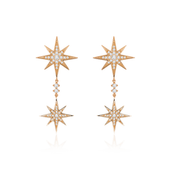 Sienna Collection 18ct Rose Gold Diamond Drop Earrings
