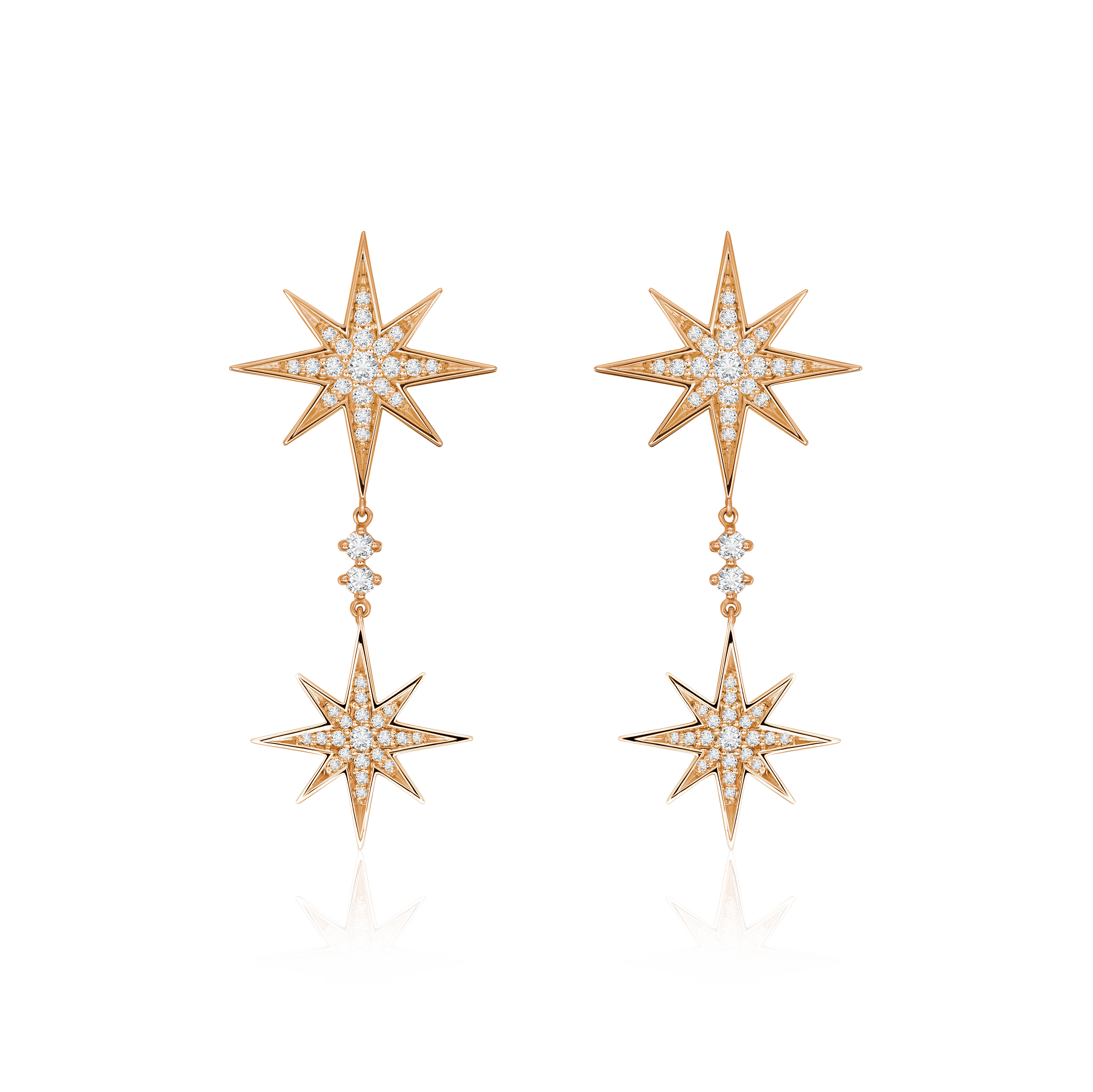 Sienna Collection 18ct Rose Gold Diamond Drop Earrings