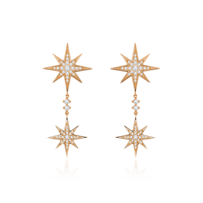 Sienna Collection 18ct Rose Gold Diamond Drop Earrings