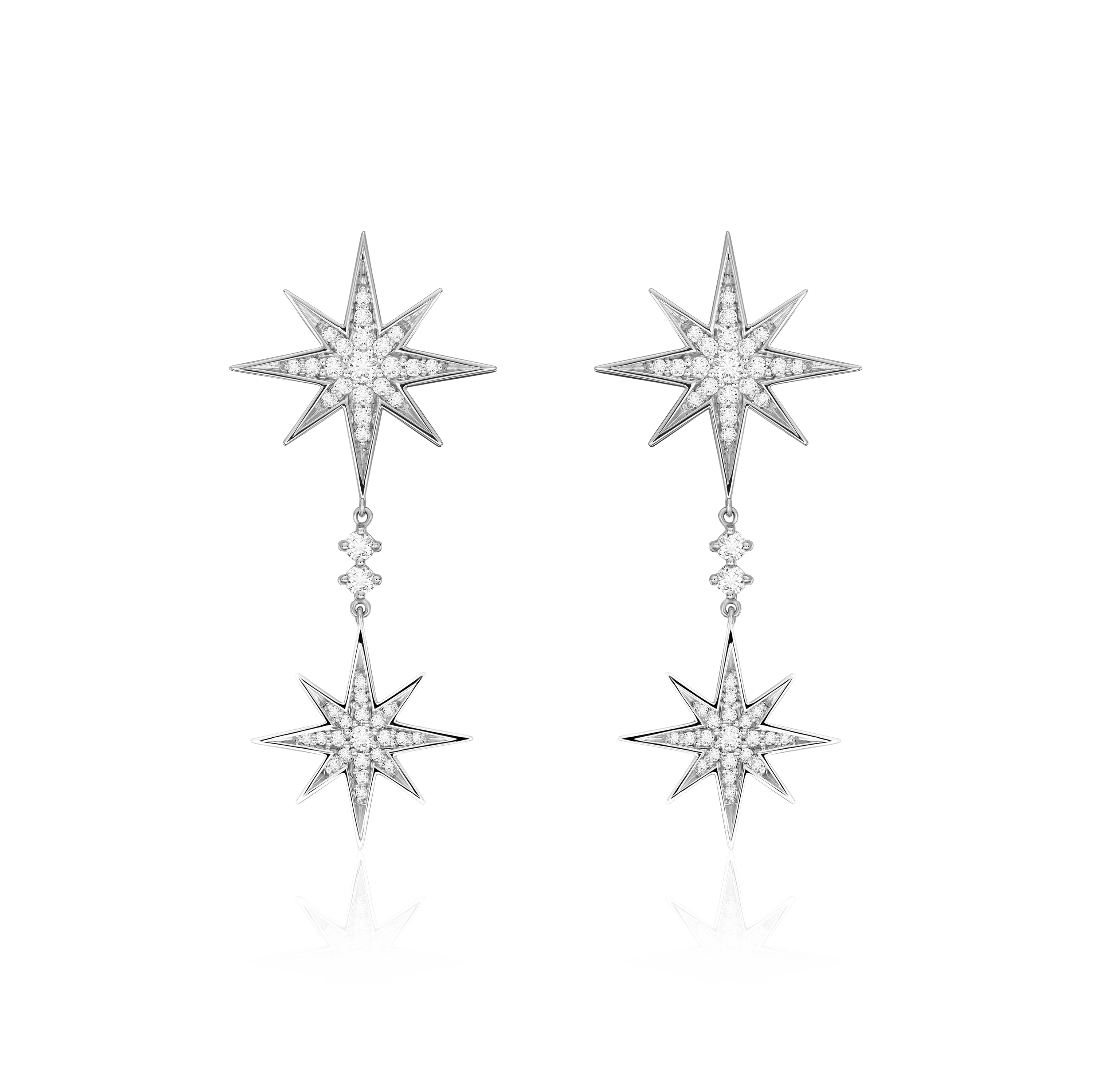 Sienna Collection 18ct White Gold Diamond Drop Earrings