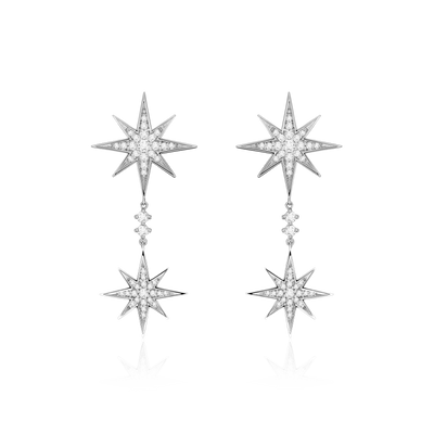 Sienna Collection 18ct White Gold Diamond Drop Earrings