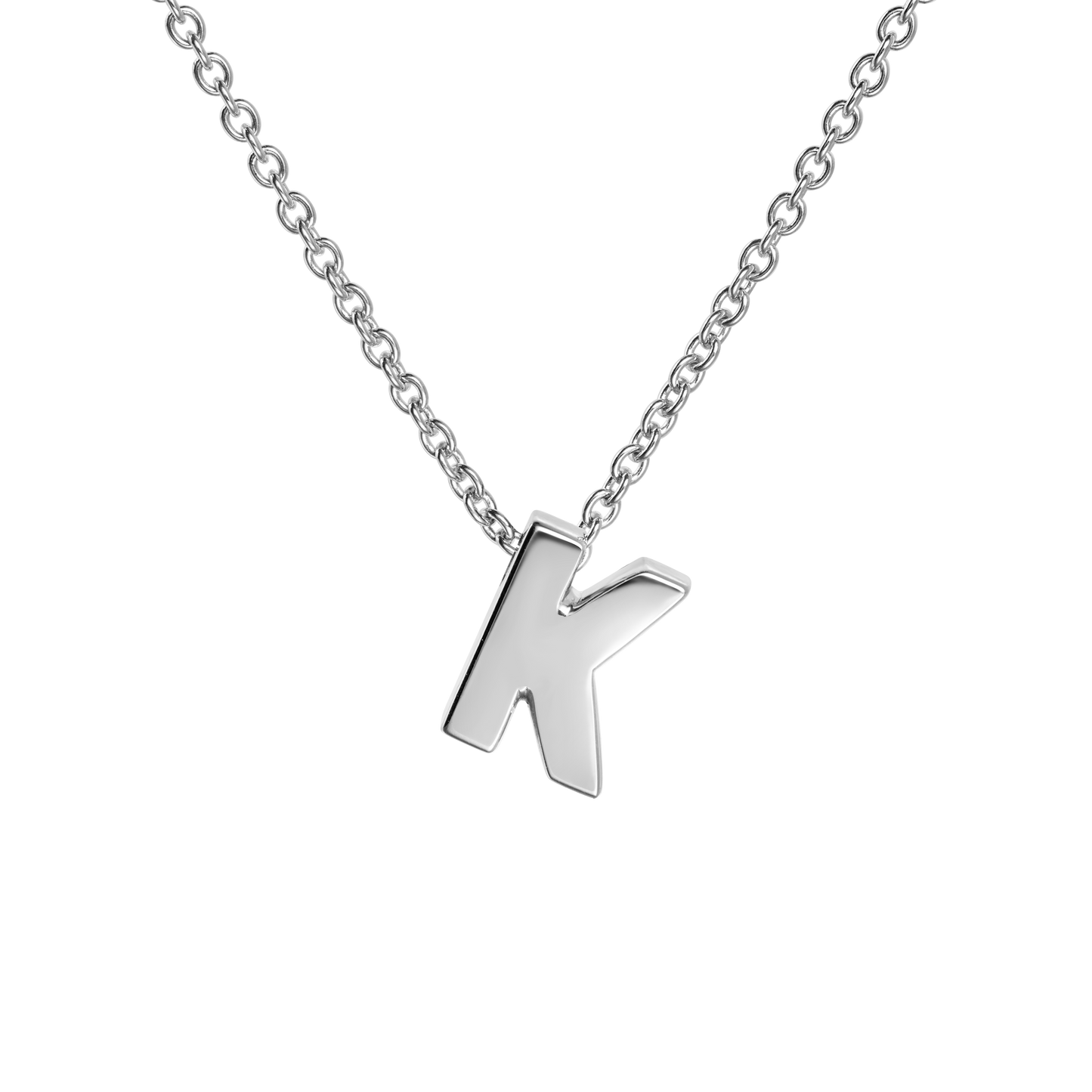 18ct White Gold Initial Pendant