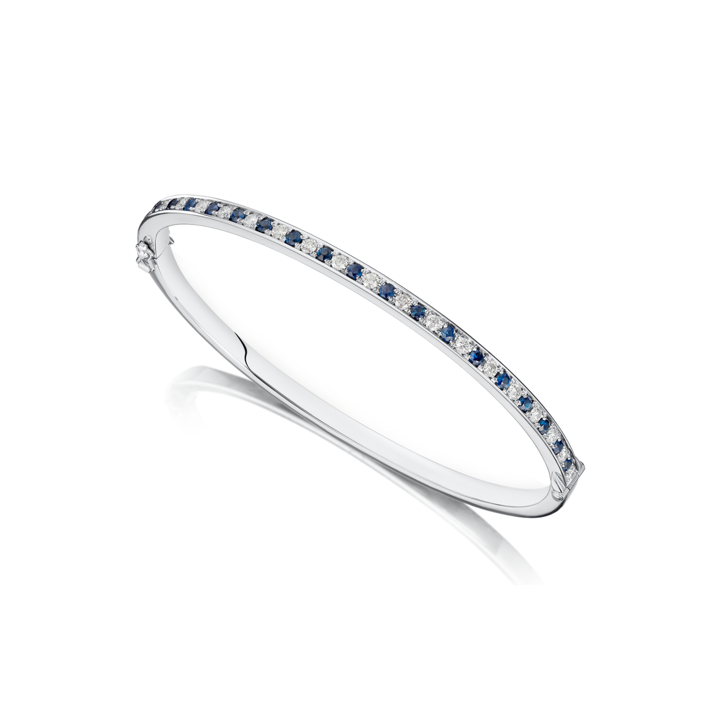 Skyline Platinum Sapphire and Diamond Bangle