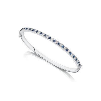 Skyline Platinum Sapphire and Diamond Bangle