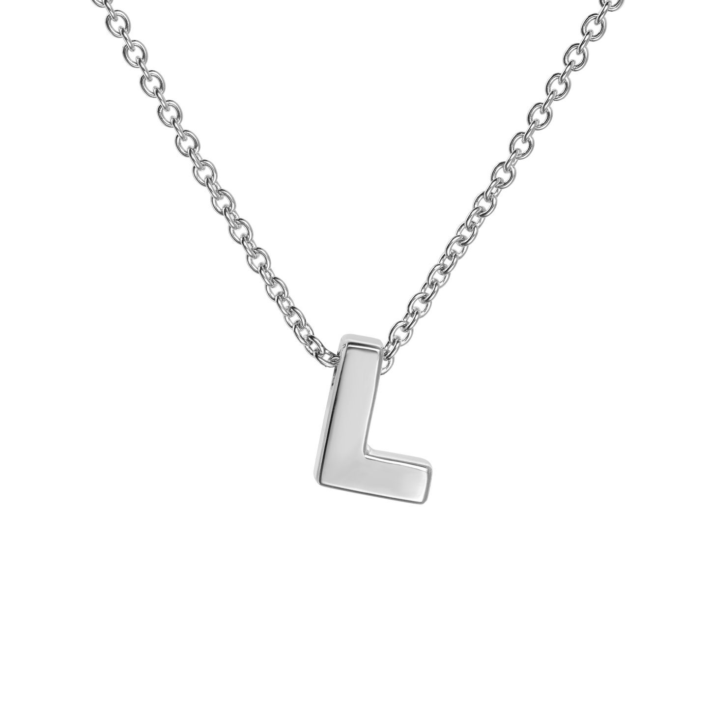 18ct White Gold Initial Pendant
