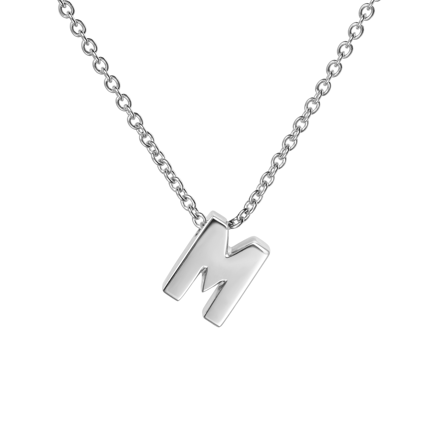 18ct White Gold Initial Pendant