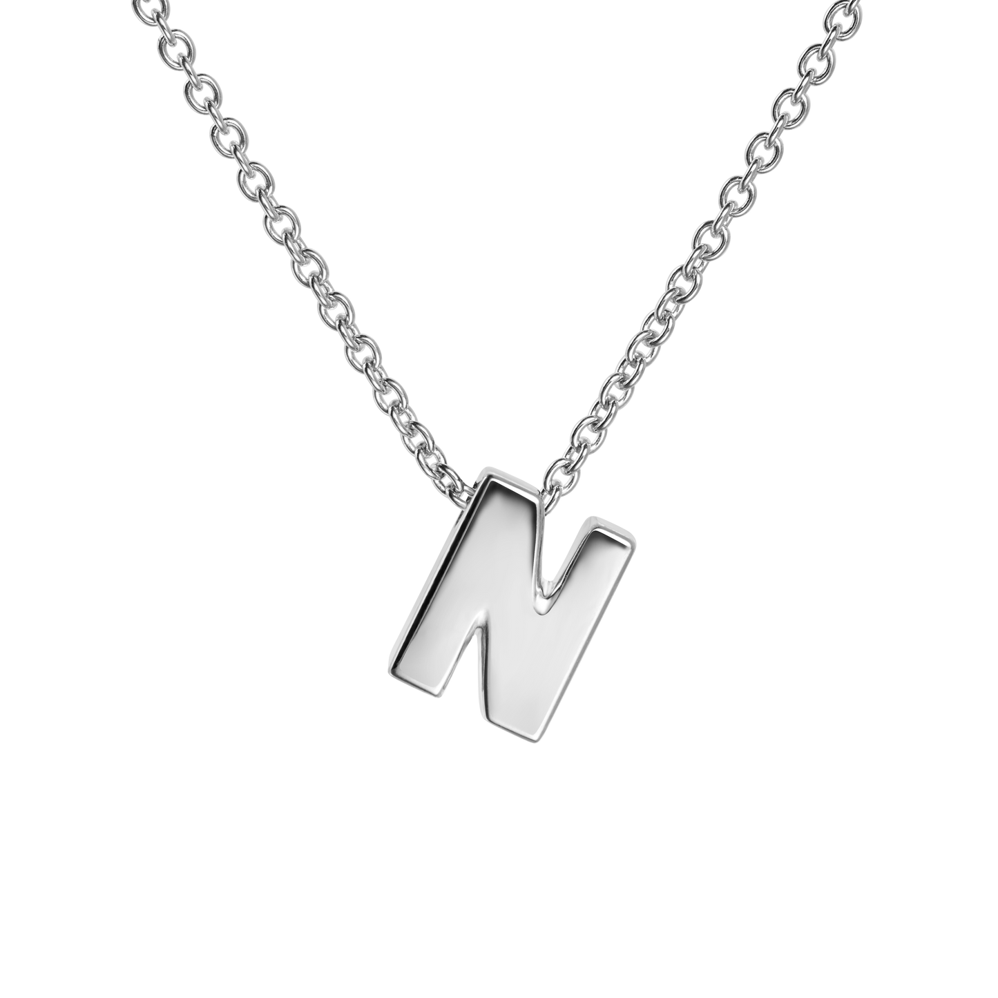 18ct White Gold Initial Pendant