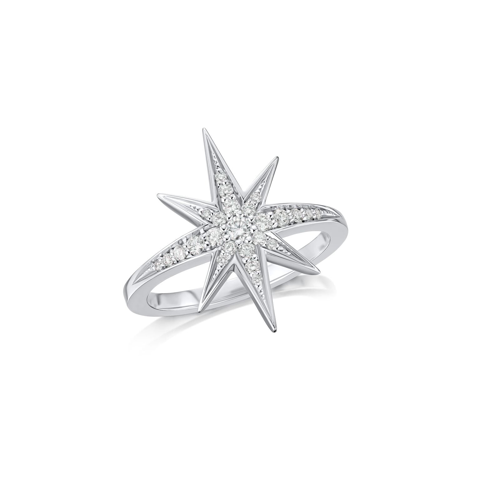 Sienna Collection 18ct White Gold Diamond Set Star Ring