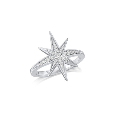 Sienna Collection 18ct White Gold Diamond Set Star Ring