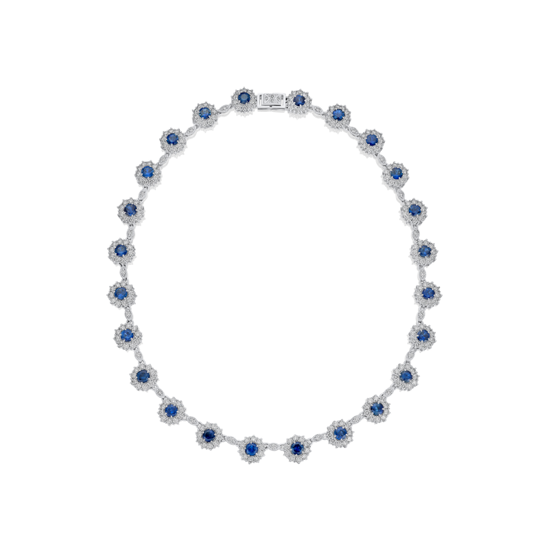 16.24cts Sapphire and Diamond Necklet