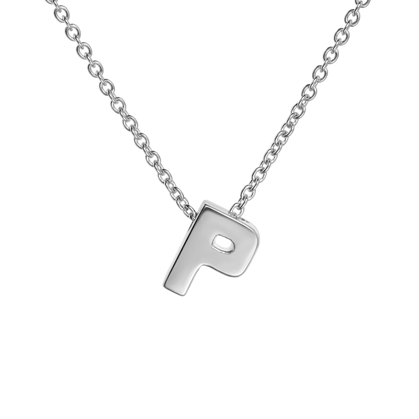 18ct White Gold Initial Pendant