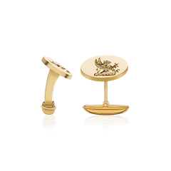 9ct Yellow Gold Seal Engraved Connection Cufflinks