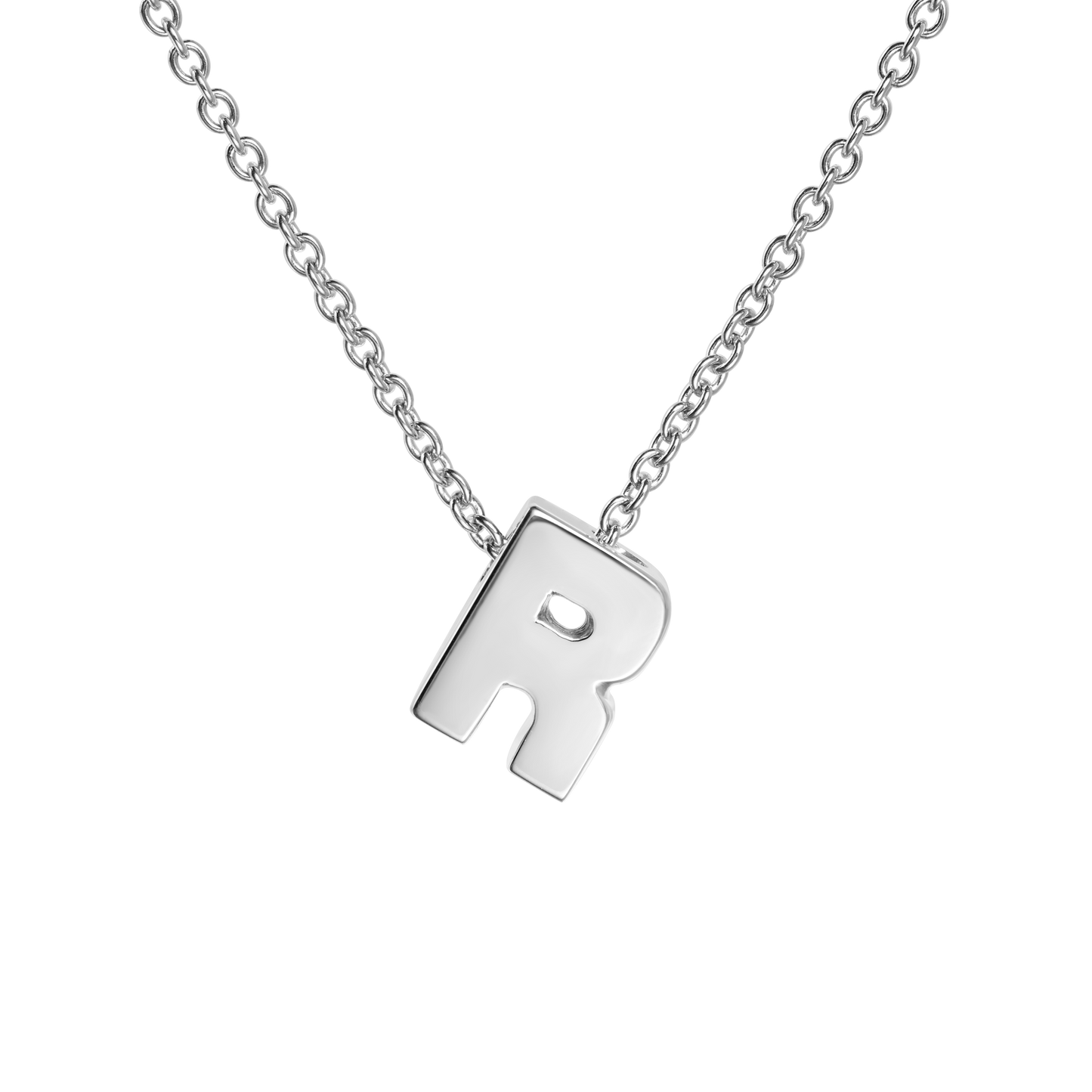 18ct White Gold Initial Pendant