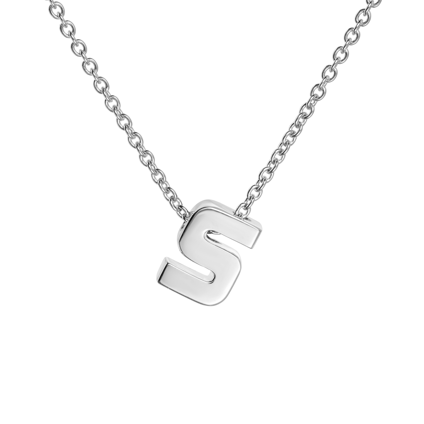 18ct White Gold Initial Pendant