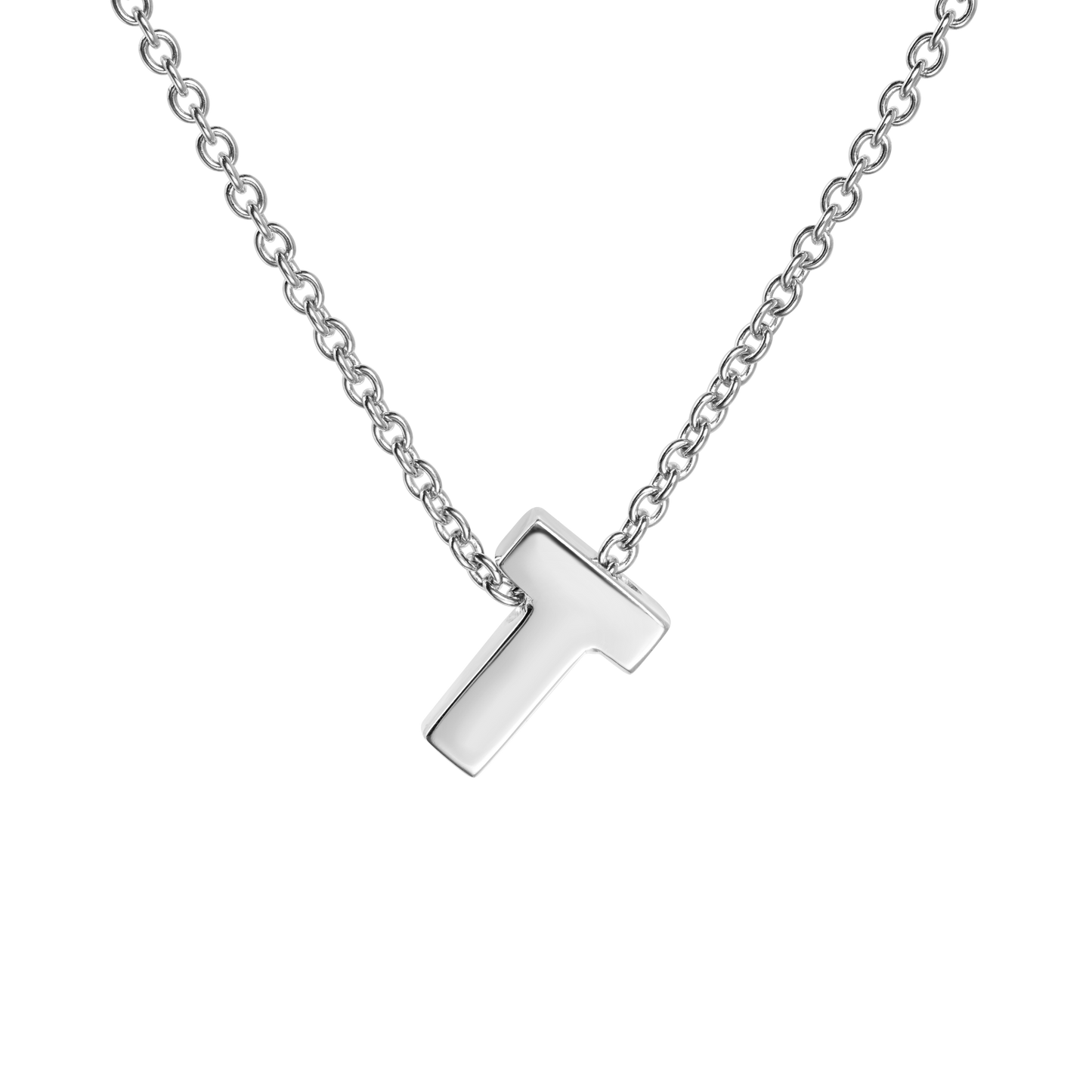18ct White Gold Initial Pendant
