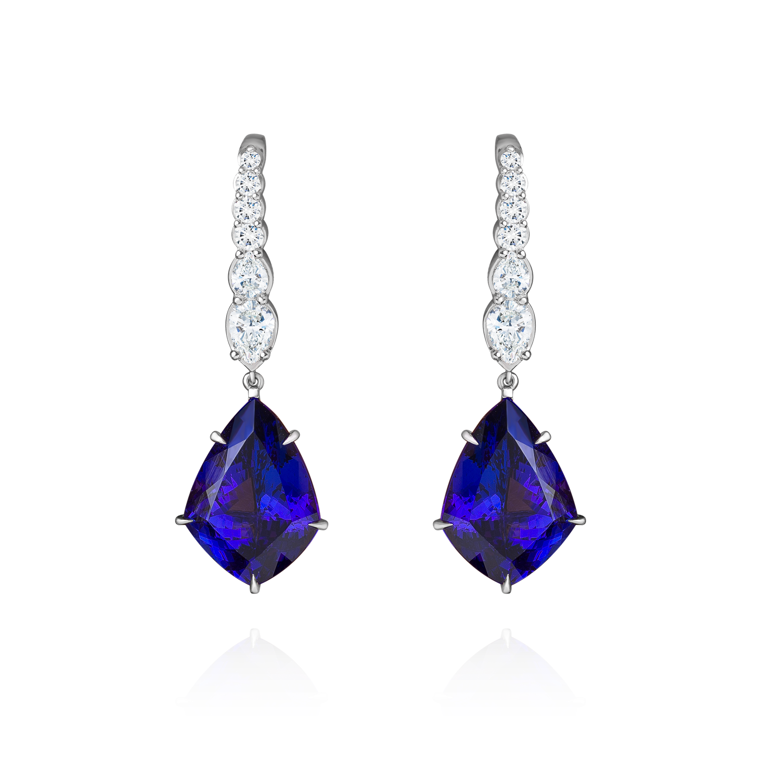 Kite Shape Tanzanite And Diamond Drop Earrings – G Collins & Sons