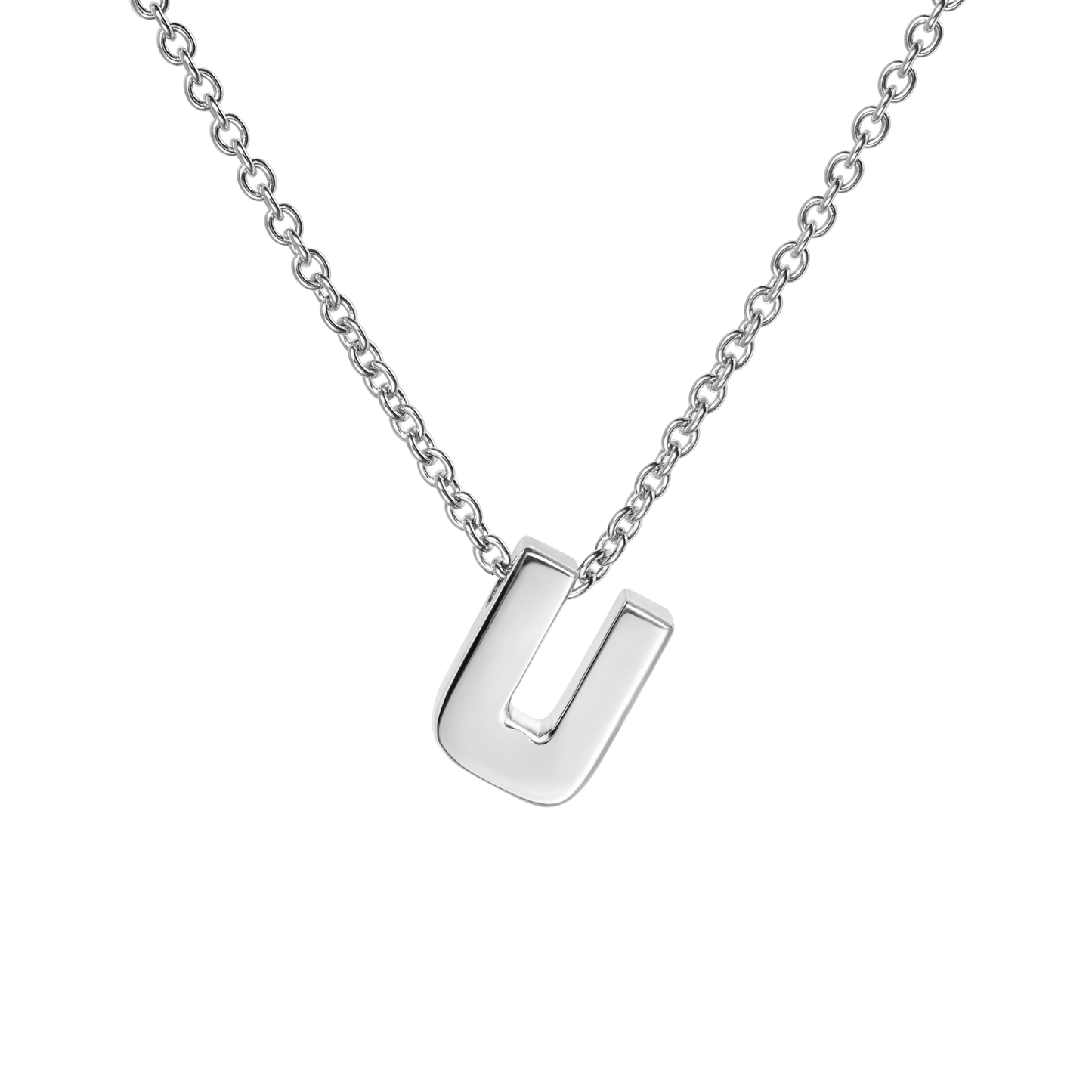 18ct White Gold Initial Pendant