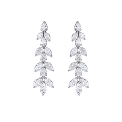 Marquise and Pear Shape Diamond Drop Earrings