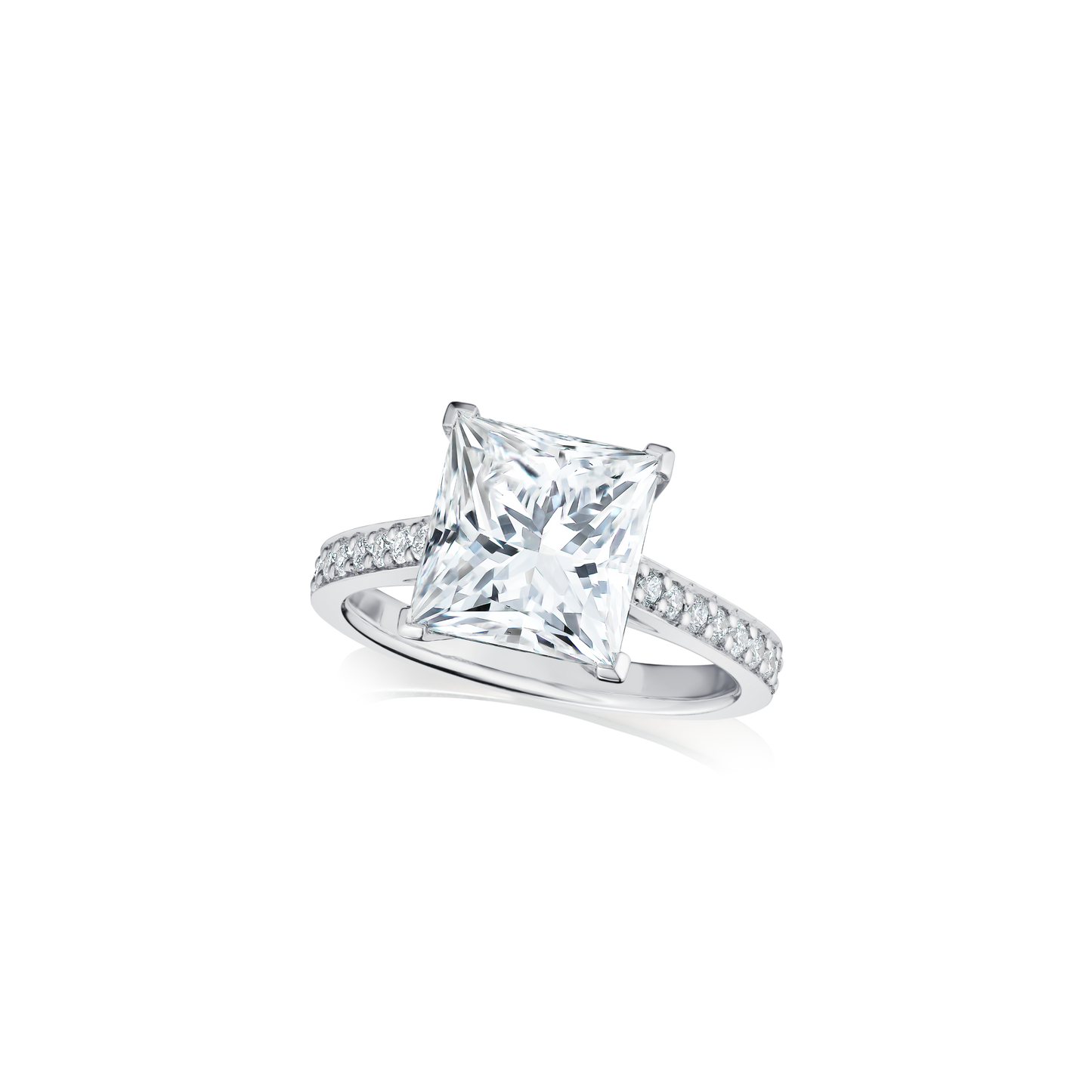 4.02cts Princess Cut Diamond Engagement Ring