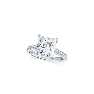 4.02cts Princess Cut Diamond Engagement Ring