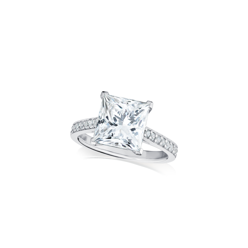 4.02cts Princess Cut Diamond Engagement Ring