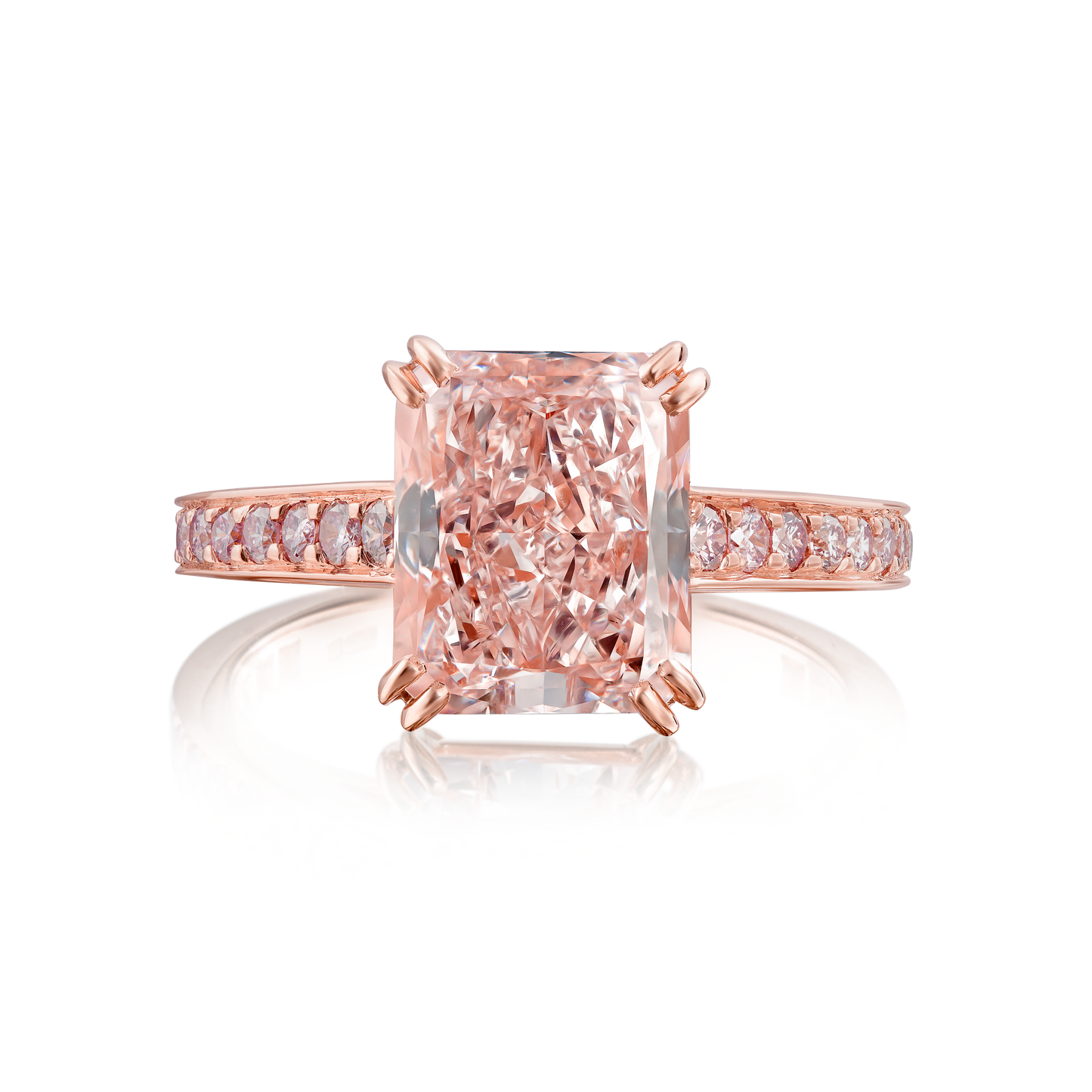 2.53cts Pink Diamond Ring With Pink Diamond Set Shoulders