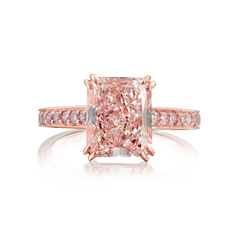 2.53cts Pink Diamond Ring With Pink Diamond Set Shoulders